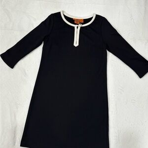 Tory Burch Women's Black Wool Knit Dress Long Sleeve, Size M.